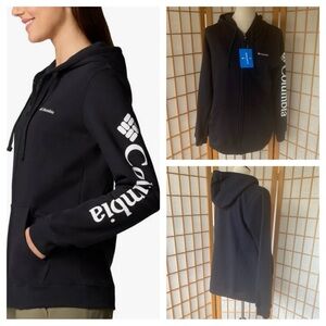 Columbia Black Cape Lacey Graphic Full Zip Hoodie Womens SZ L NWT